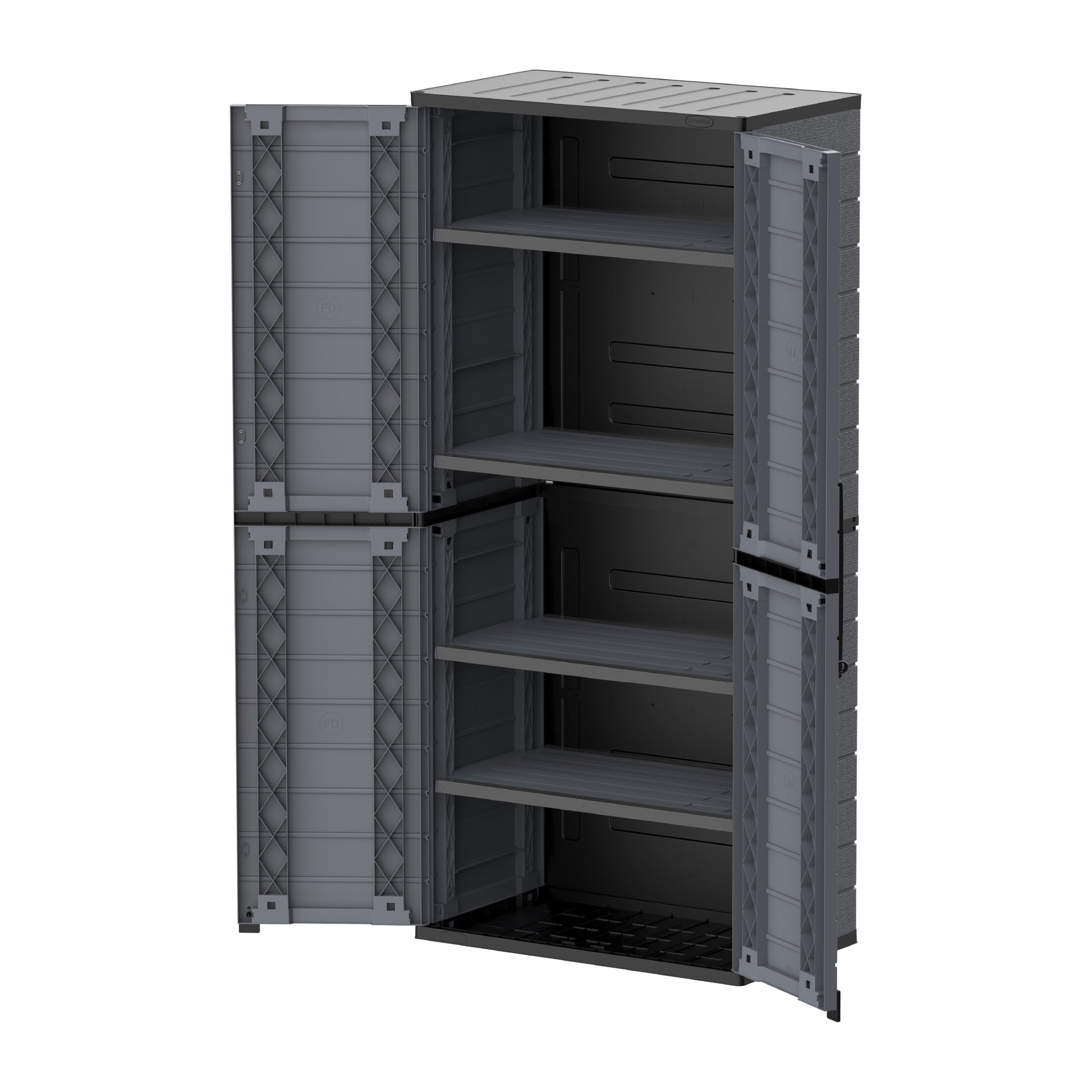 Duramax Cedargrain Tall Storage Cabinet with 4x Adjustable Shelves - Grey