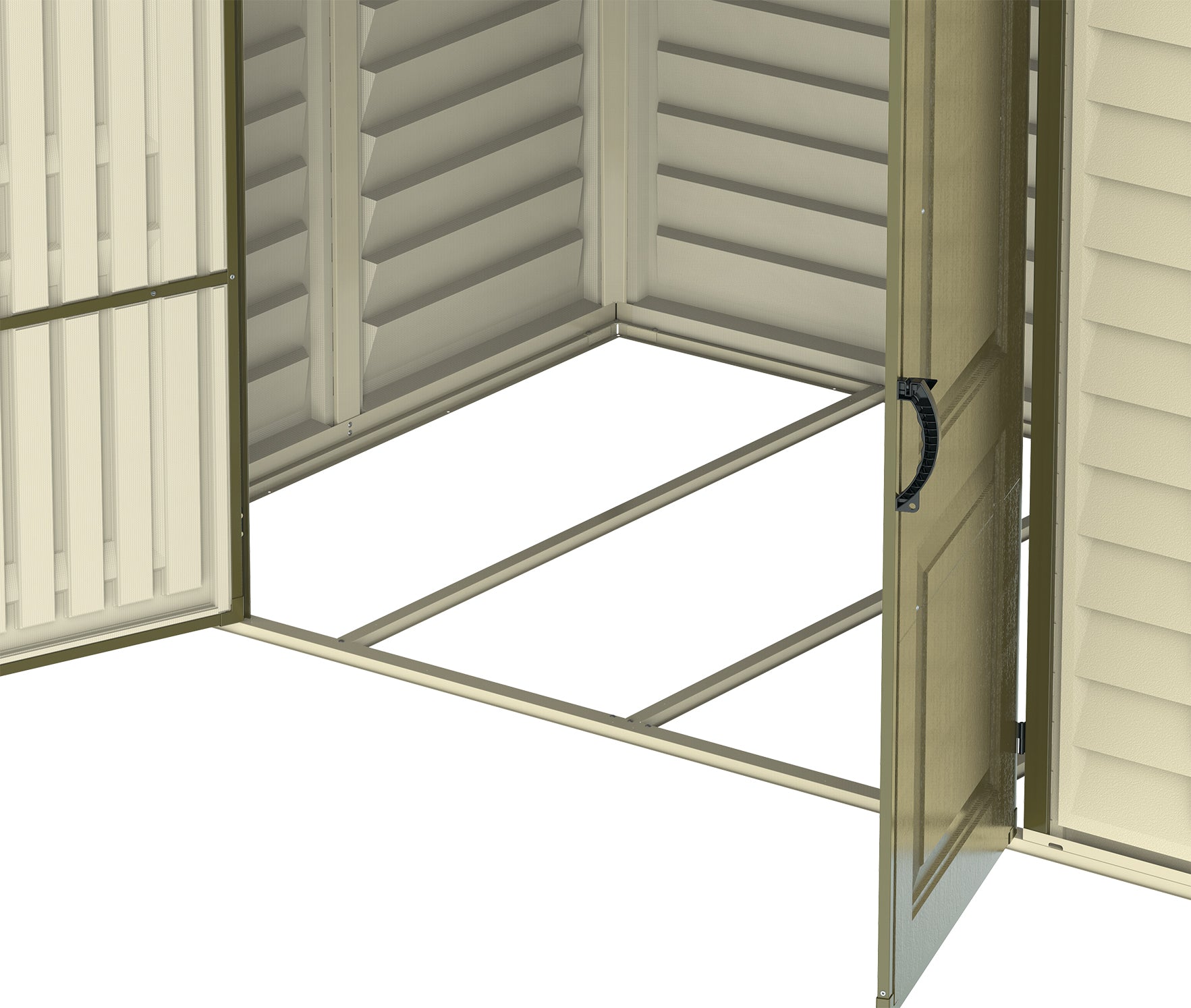 Duramax Storage shed, 2.40 x 1.61 m including a foundation kit.