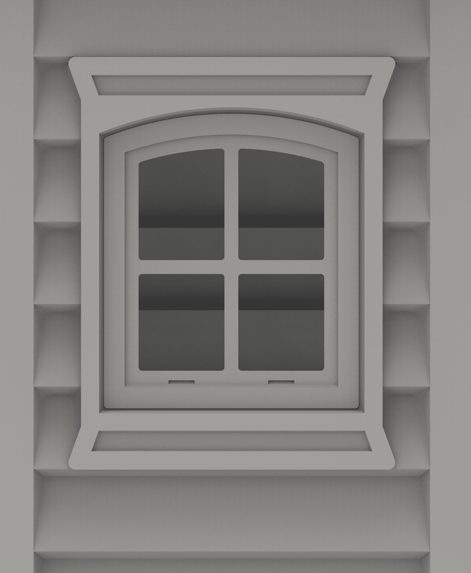 Plastic shed for patio, 1.91 x 1.91 m with side window for interior light.