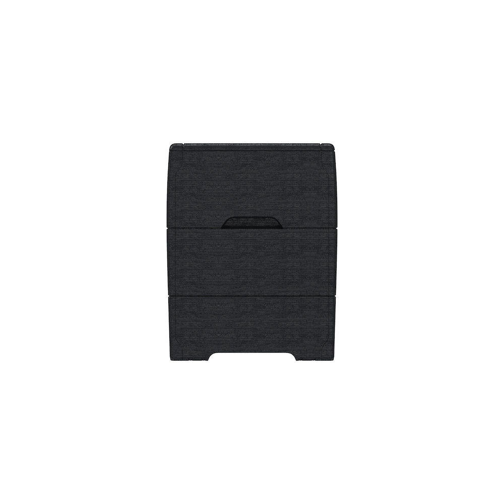 Grey storage box ideal for storing cushion and folded furniture.