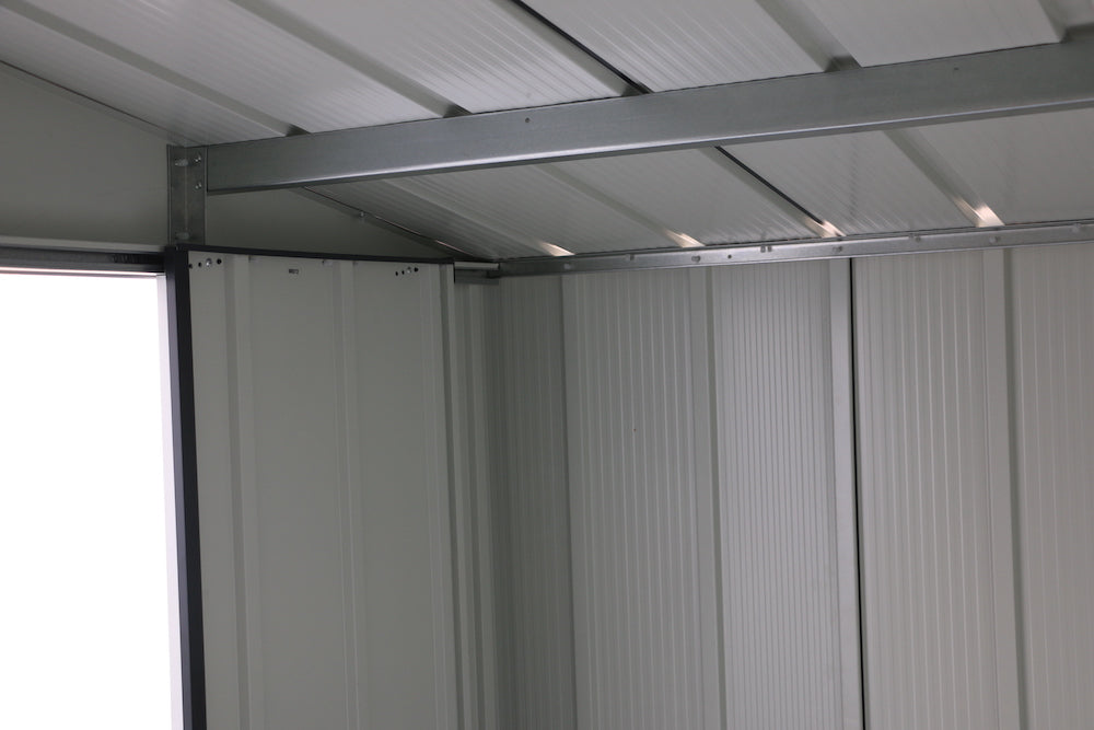 Abri métallique Duramax ECO 2,52 x 1,74 m - Anthracite avec garnitures blanc cassé
