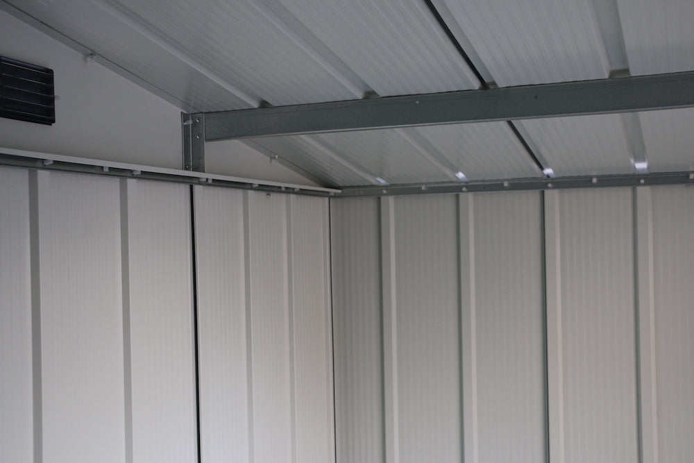 Abri métallique Duramax ECO 2,52 x 1,74 m - Anthracite avec garnitures blanc cassé