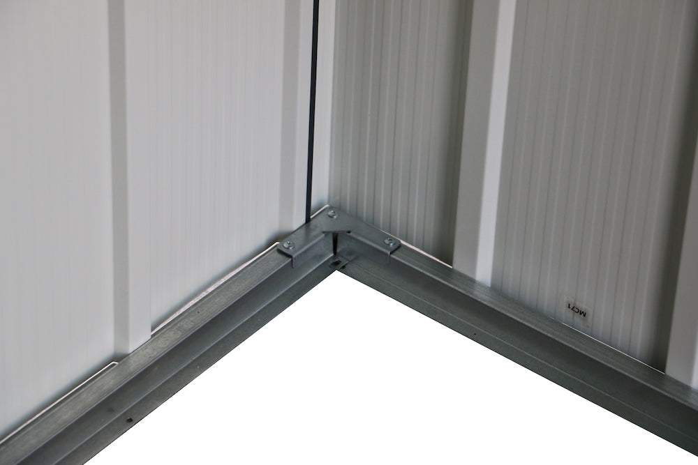 Abri métallique Duramax ECO 3,12 x 2,34 m - Anthracite avec garnitures blanc cassé