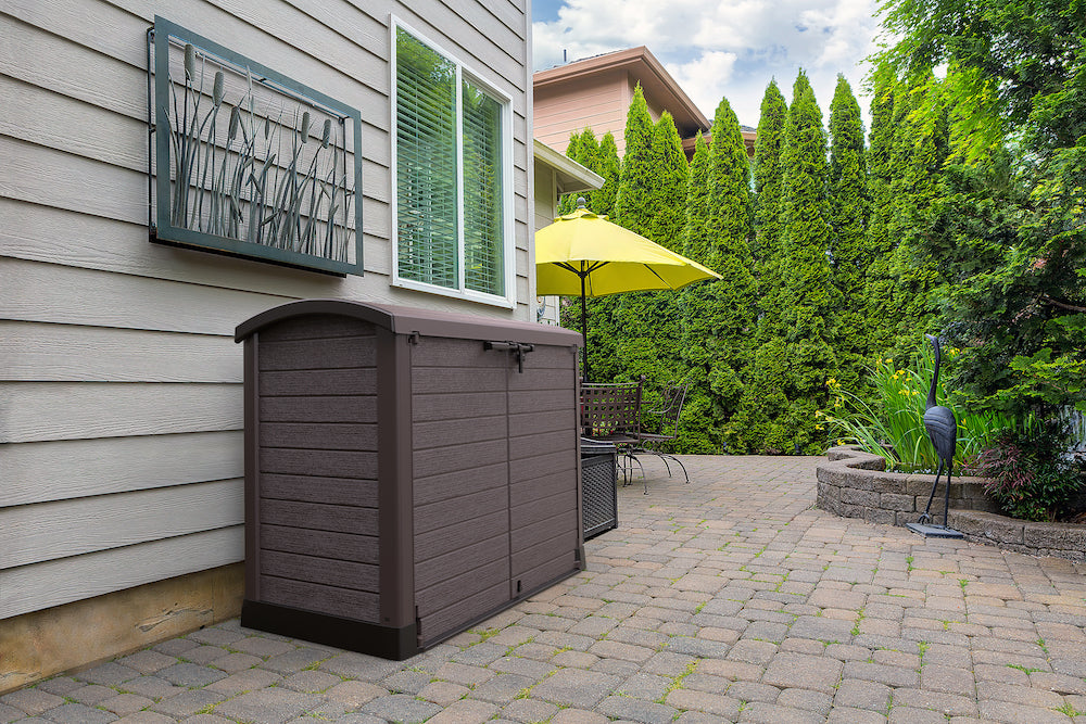 Duramax Garden storage shed, ensures storage space for any gardening tools, or decorations.
