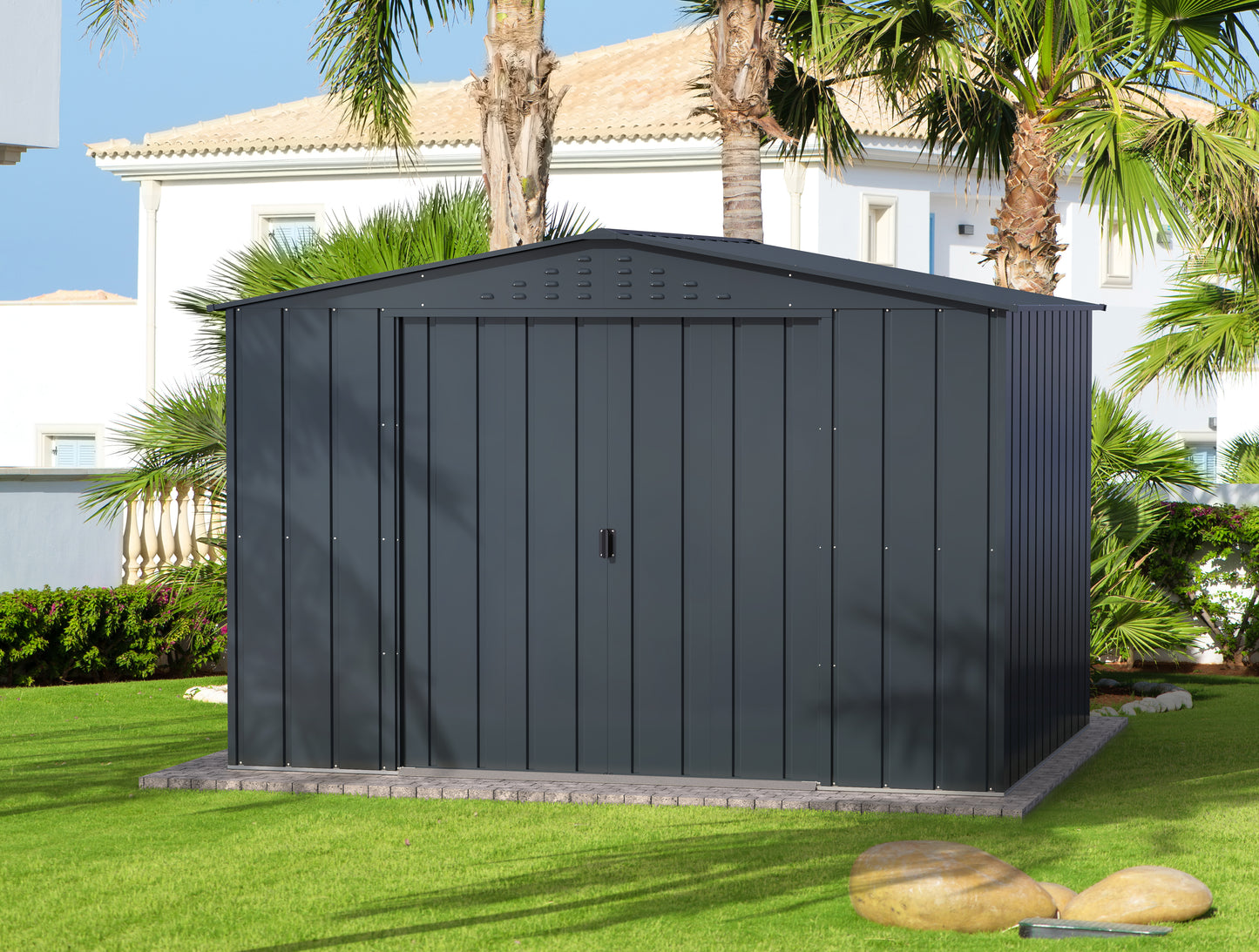 Duramax TOP 3.12 x 2.34 m Metal Shed - Anthracite