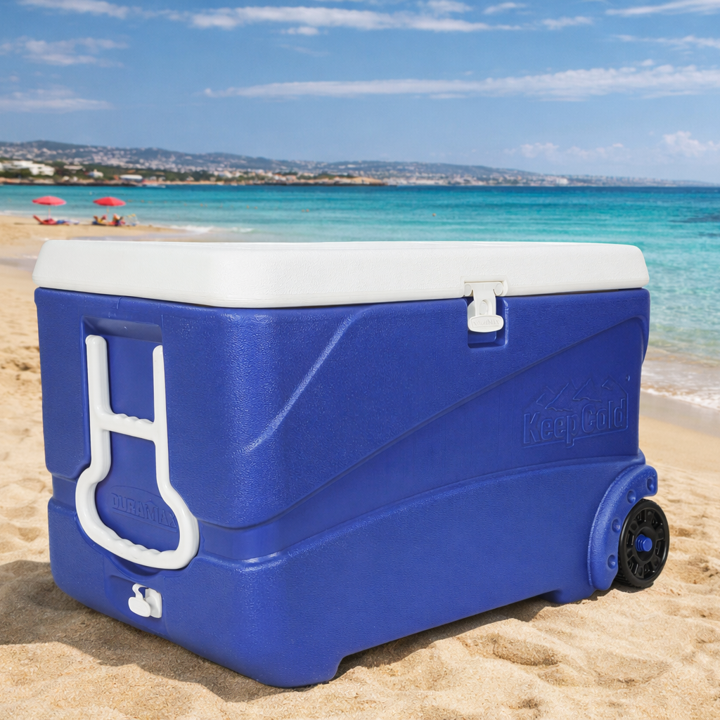 Duramax Deluxe Trolley Icebox 84L with PU Insulation, Blue