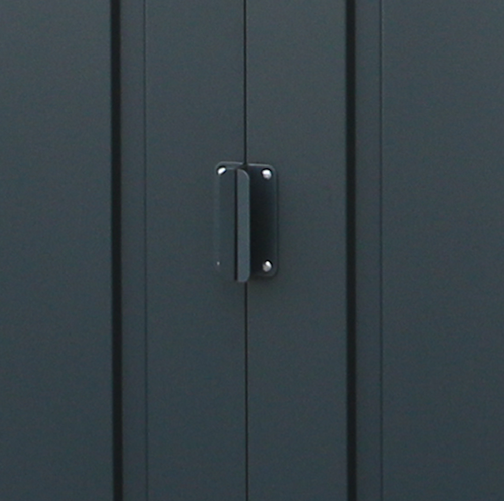 Duramax ECO 1,92 x 1,13 m metalskur - antracit med råhvide besætninger