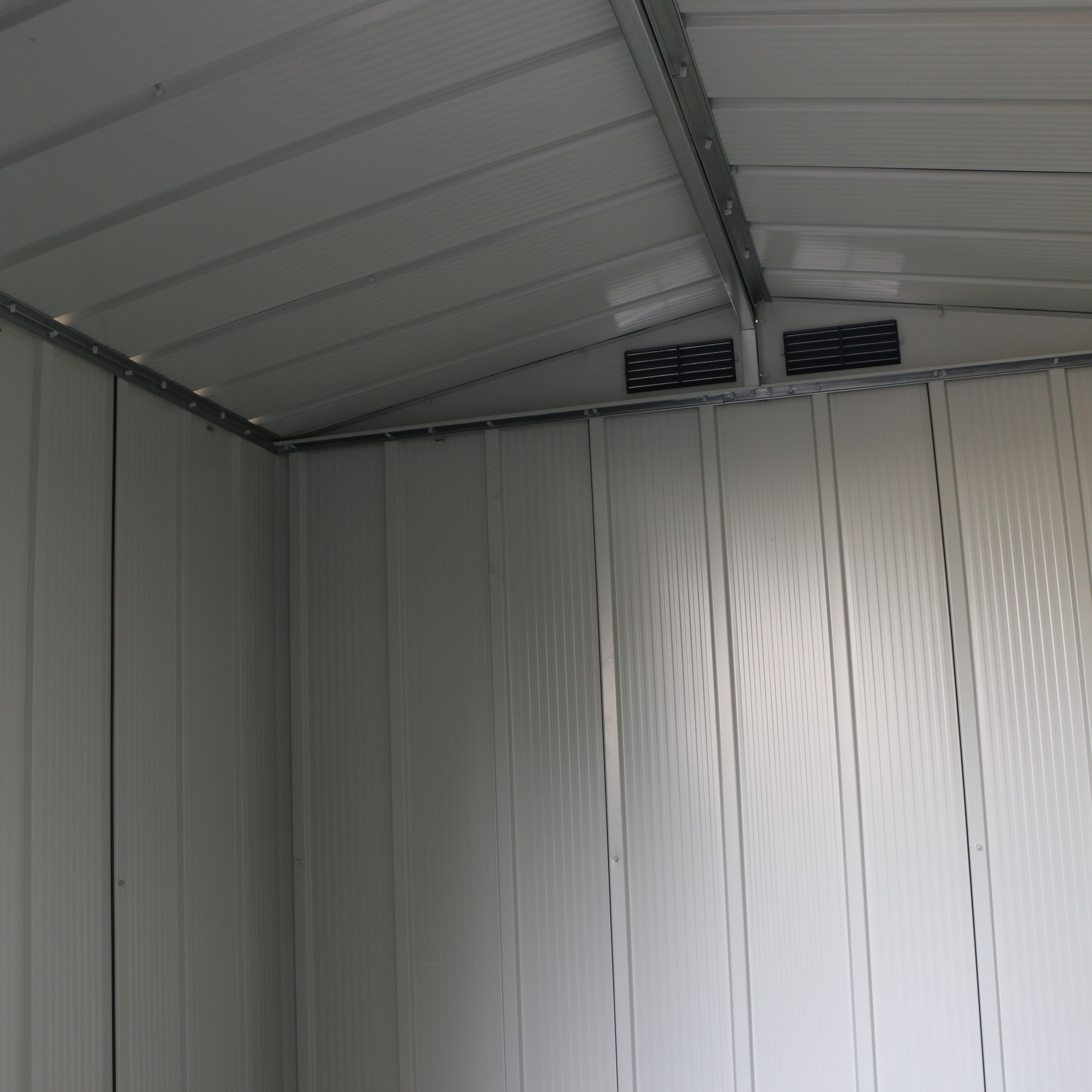 Duramax ECO 1,92 x 1,13 m metalskur - antracit med råhvide besætninger