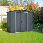 Duramax ECO 1,92 x 1,13 m metalskur - antracit med råhvide besætninger