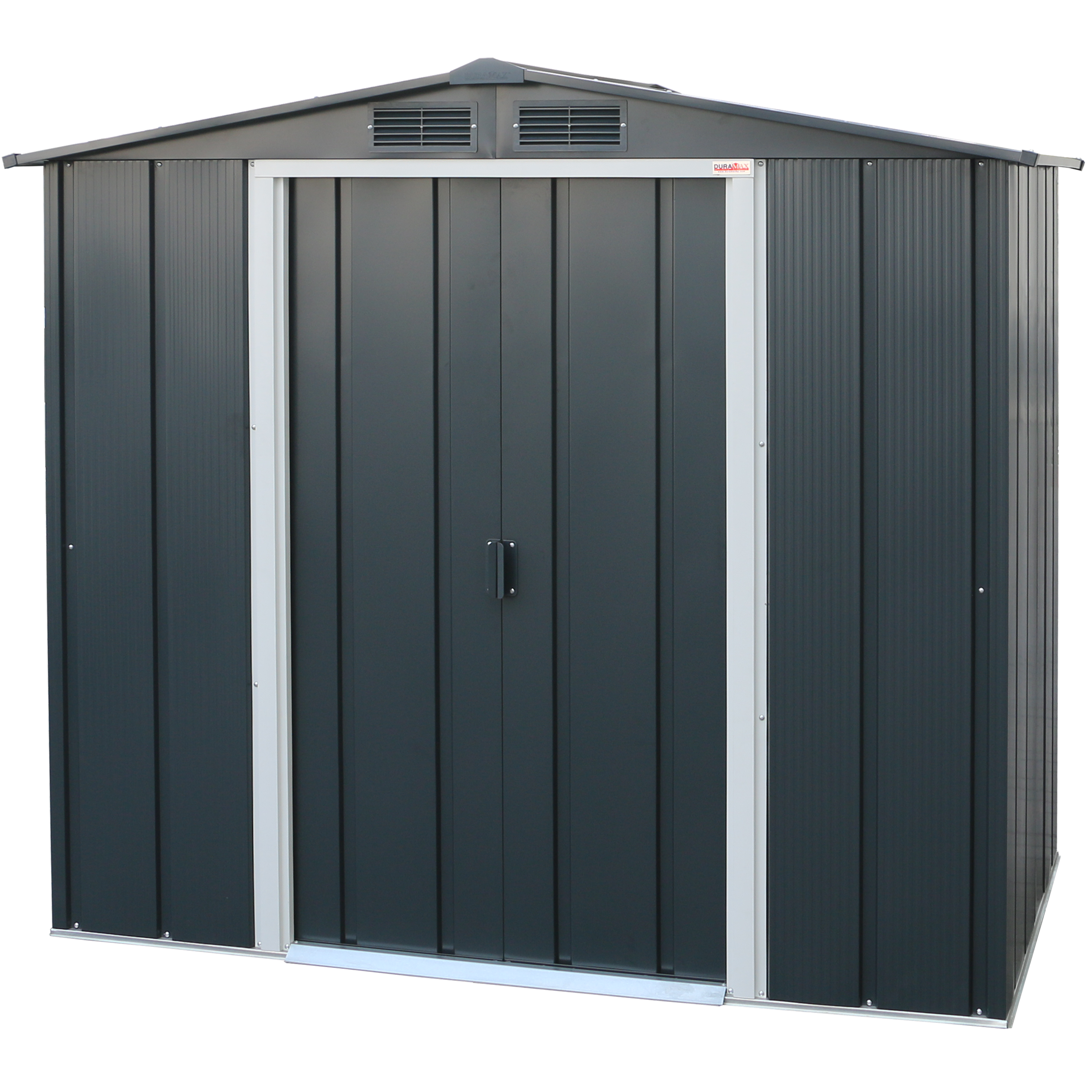 Duramax ECO 1,92 x 1,13 m metalskur - antracit med råhvide besætninger