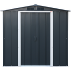 Duramax ECO 1,92 x 1,13 m metalskur - antracit med råhvide besætninger