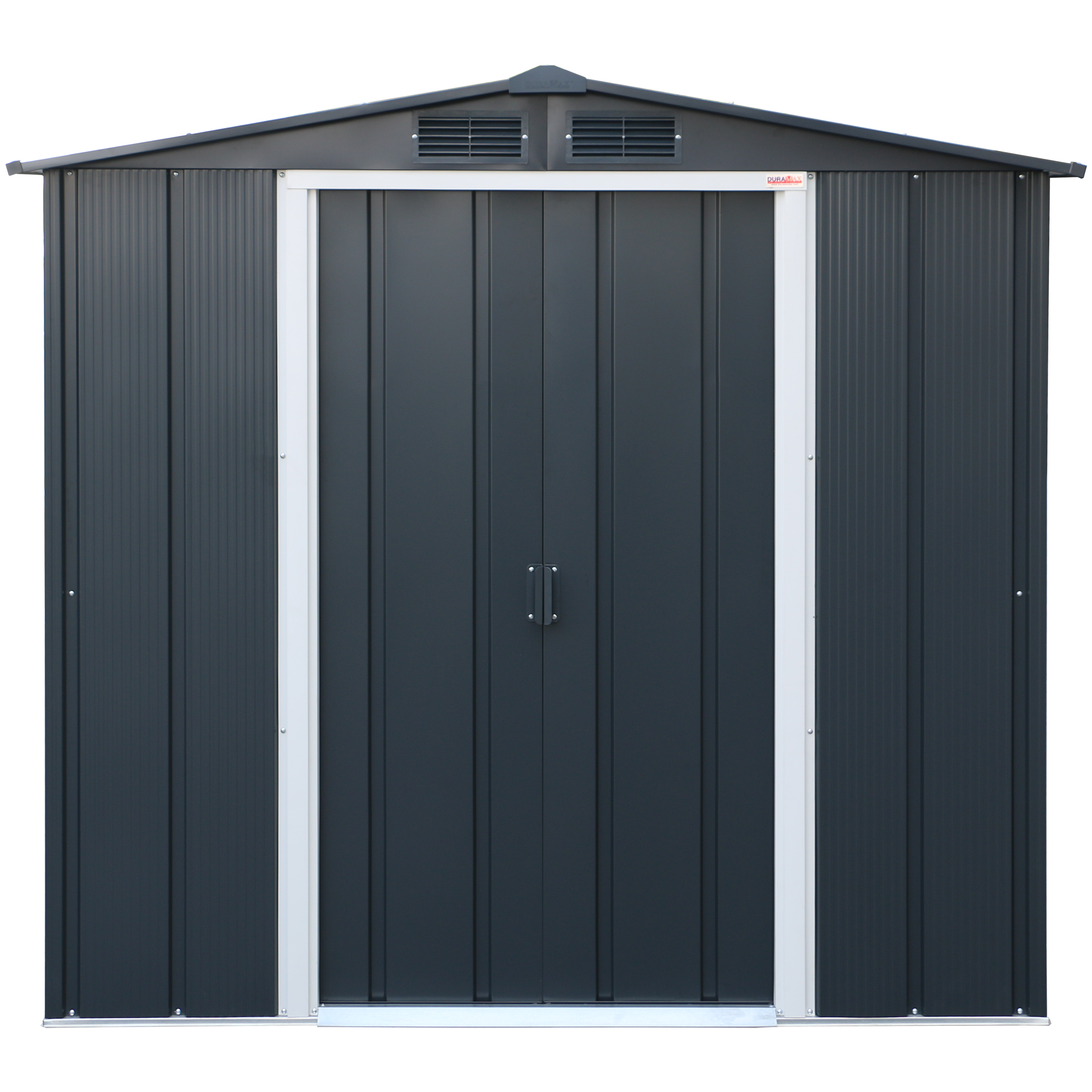 Duramax ECO 1,92 x 1,13 m metalskur - antracit med råhvide besætninger