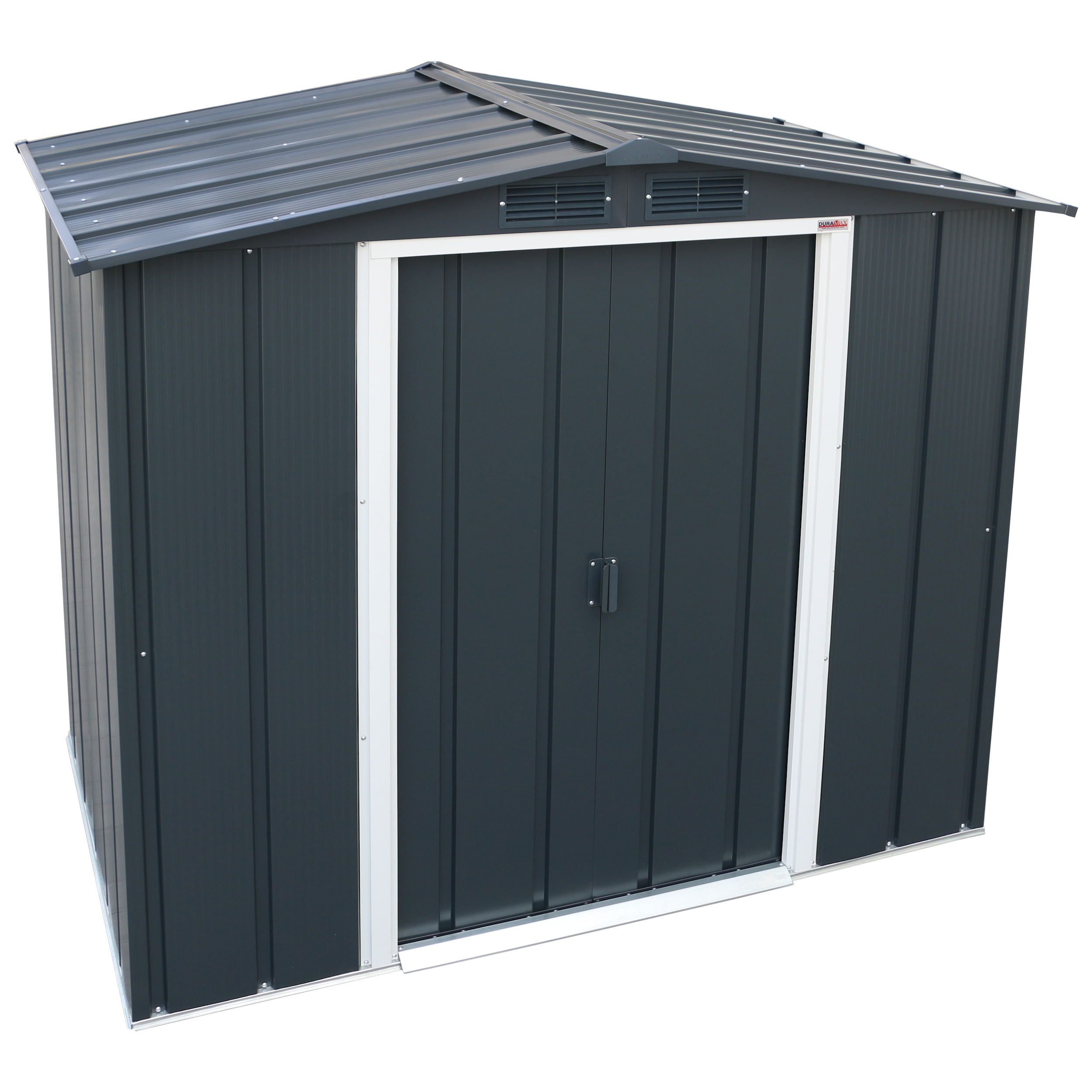 Duramax ECO 1,92 x 1,13 m metalskur - antracit med råhvide besætninger