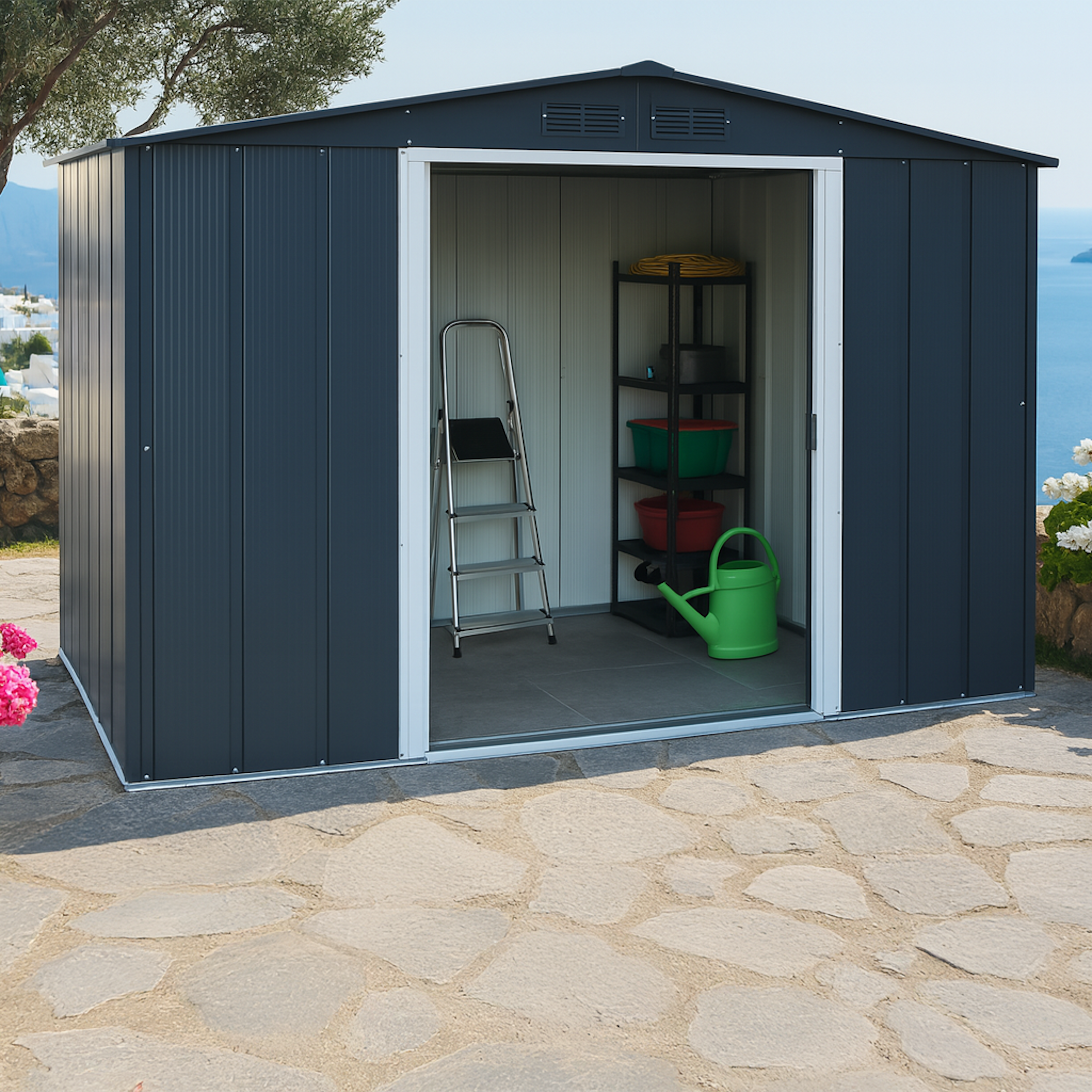 Duramax ECO 2.52 x 1.74 m Metal Shed - Anthracite