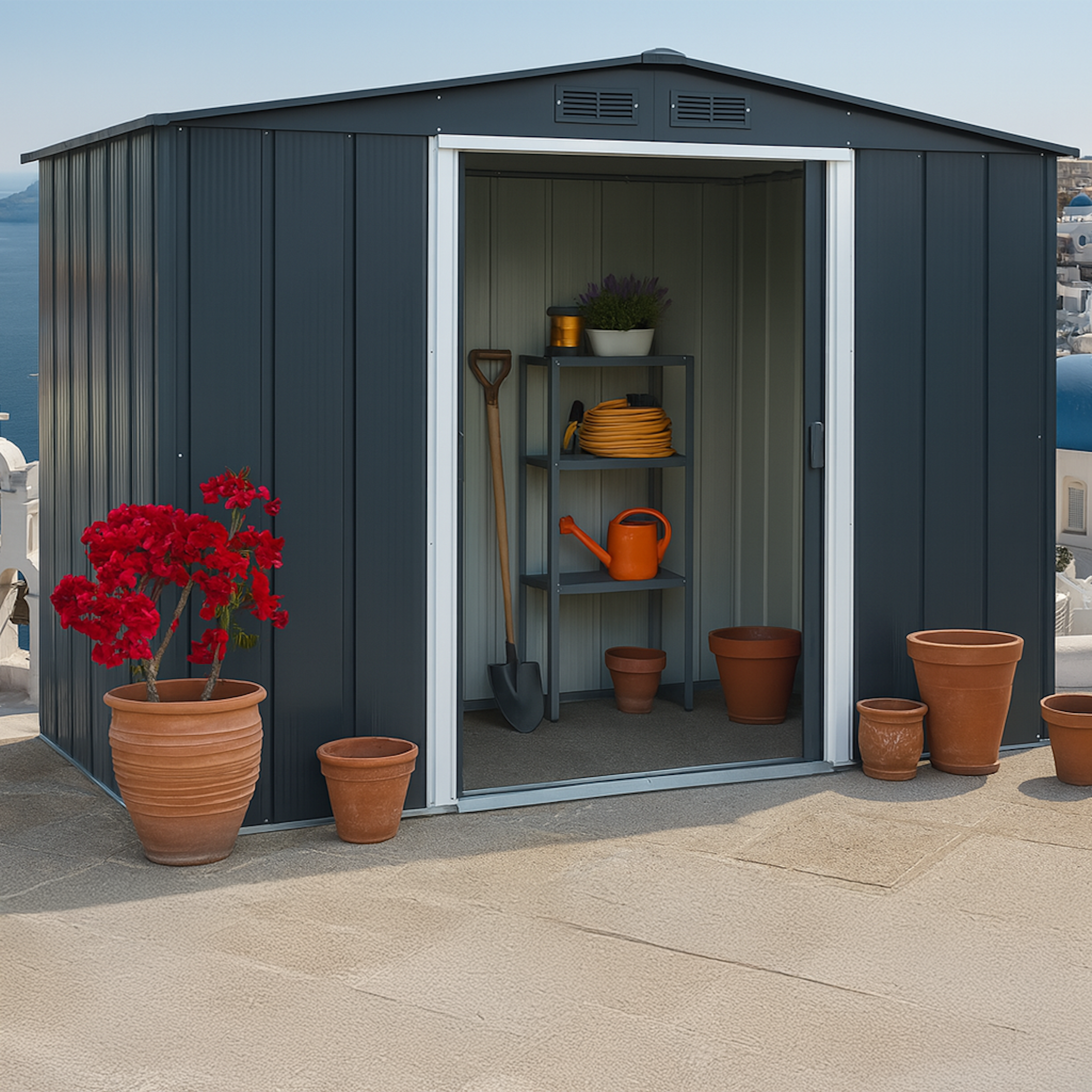 Duramax ECO 2.52 x 1.74 m Metal Shed - Anthracite