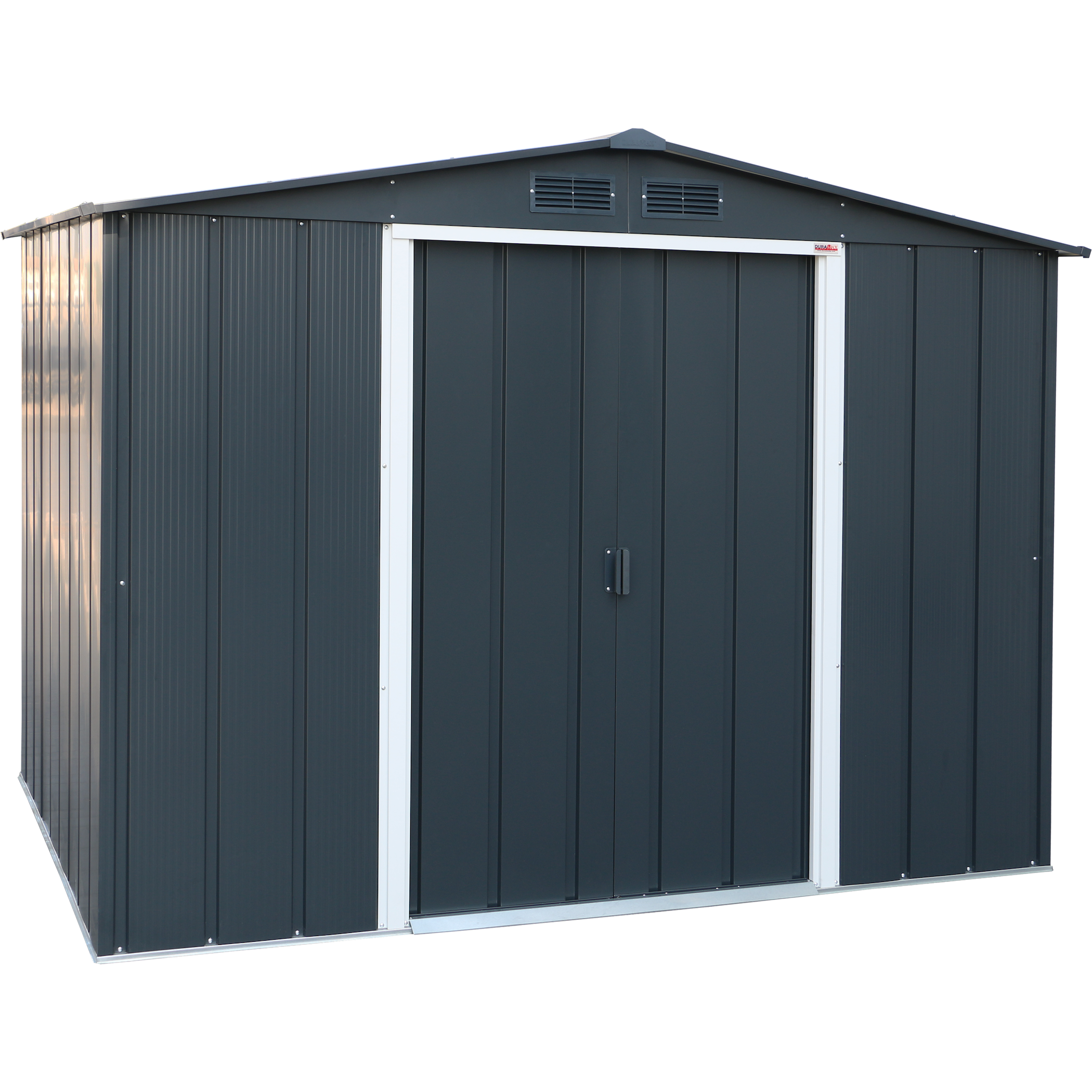 Barracão de metal Duramax ECO 2,52 x 1,74 m - Antracite com detalhes em branco