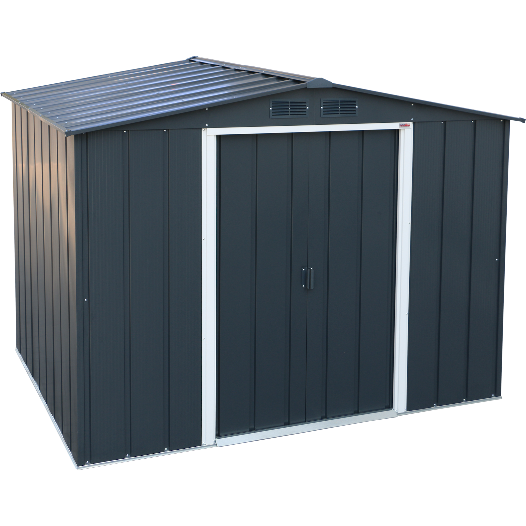 Barracão de metal Duramax ECO 2,52 x 1,74 m - Antracite com detalhes em branco