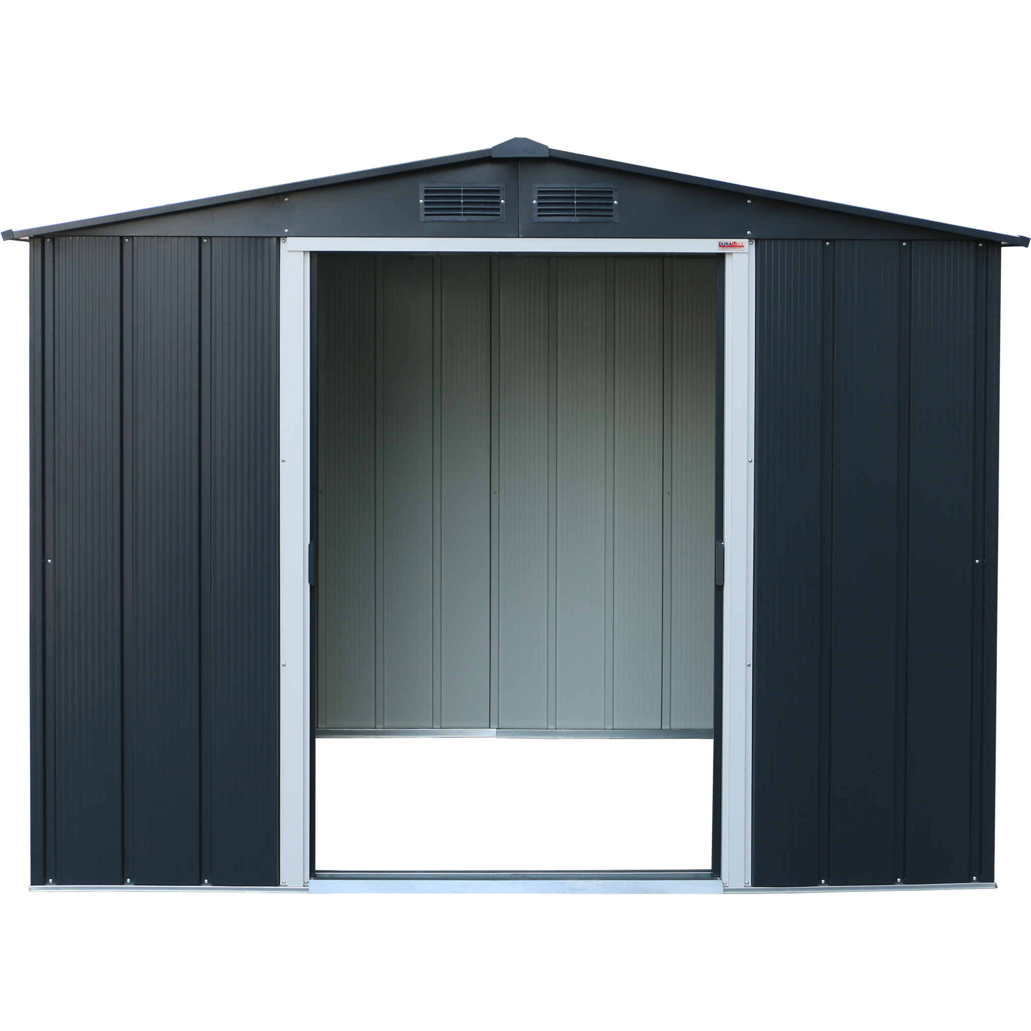 Barracão de metal Duramax ECO 2,52 x 1,74 m - Antracite com detalhes em branco