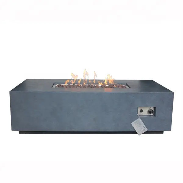 CharcMe Rectangle Gas Fire Pit Table, Shade Grey