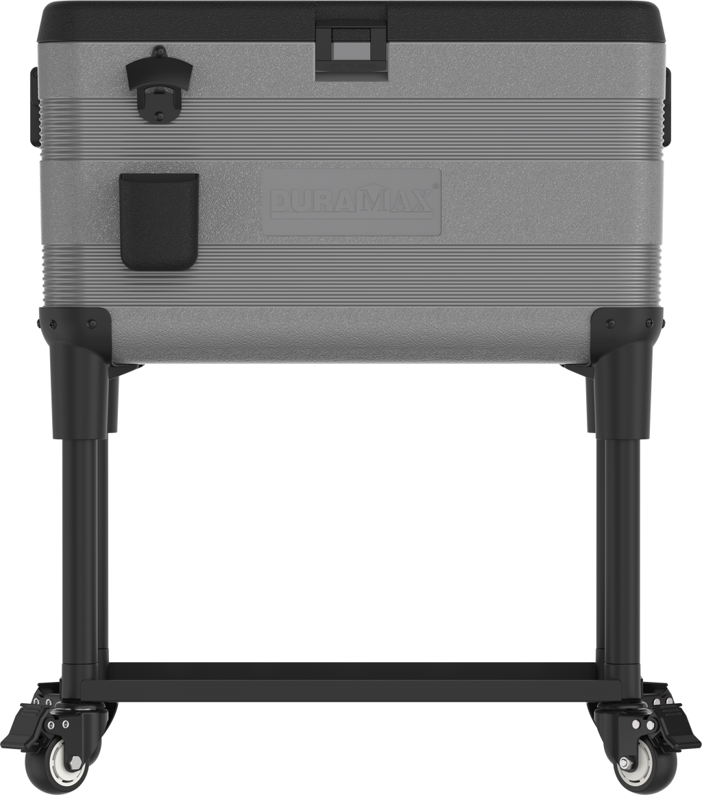 Duramax Patio Beverage Cart Cooler with PU Insulation & Wheels, Grey