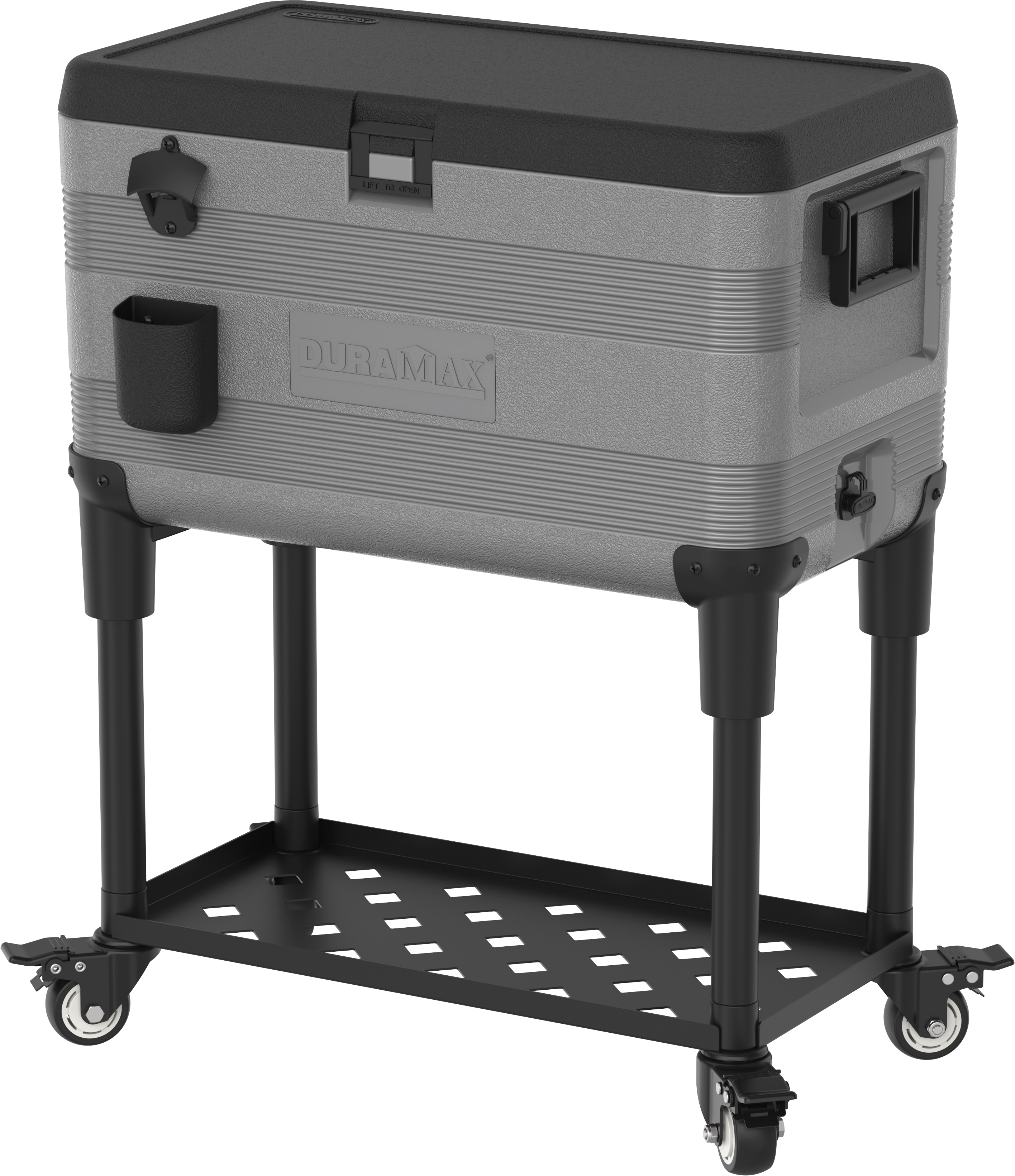Duramax Patio Beverage Cart Cooler with PU Insulation & Wheels, Grey