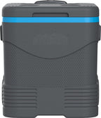 Trolley icebox in grey and blue, 45L, ideal for loading and transporting out of car, suitable for shores, camping and barbecues. 