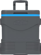 Trolley icebox in grey and blue, 45L ideal for lifting and carrying out of car with handle, perfect for beaches, camping and picnics. 