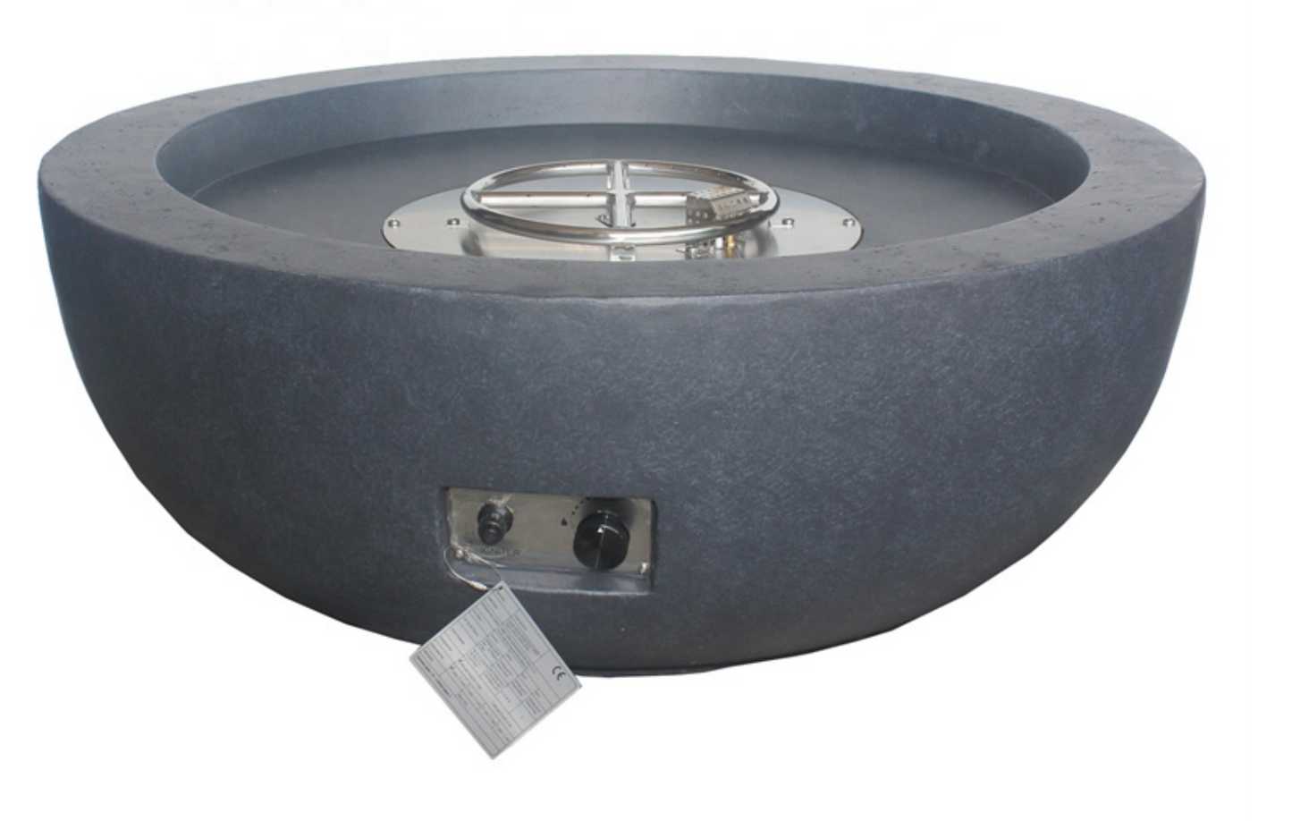 CharcMe Round Gas Fire Pit Table, Shade Grey