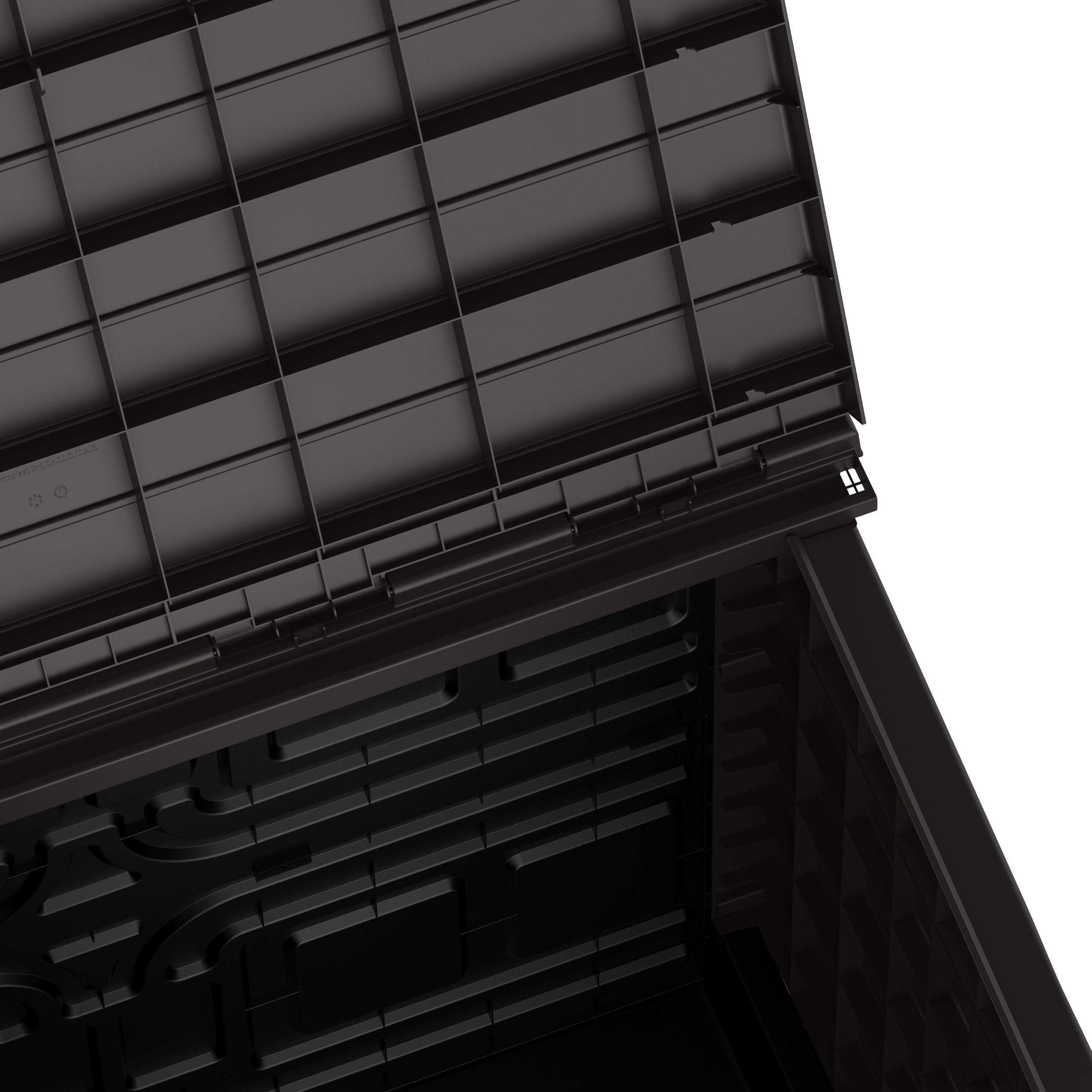 Barracão de armazenamento de jardim de plástico Duramax StoreAway 850L, compartimento para lata de lixo, marrom escuro