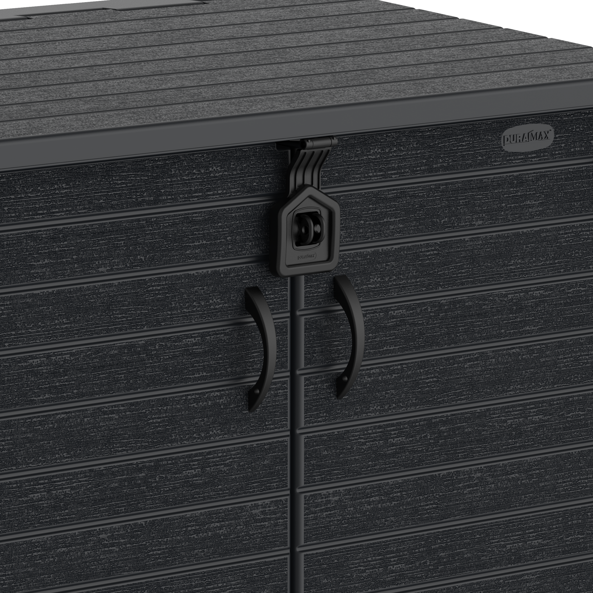 Barracão de armazenamento de jardim de plástico Duramax StoreAway 850L, compartimento para lata de lixo, cinza escuro