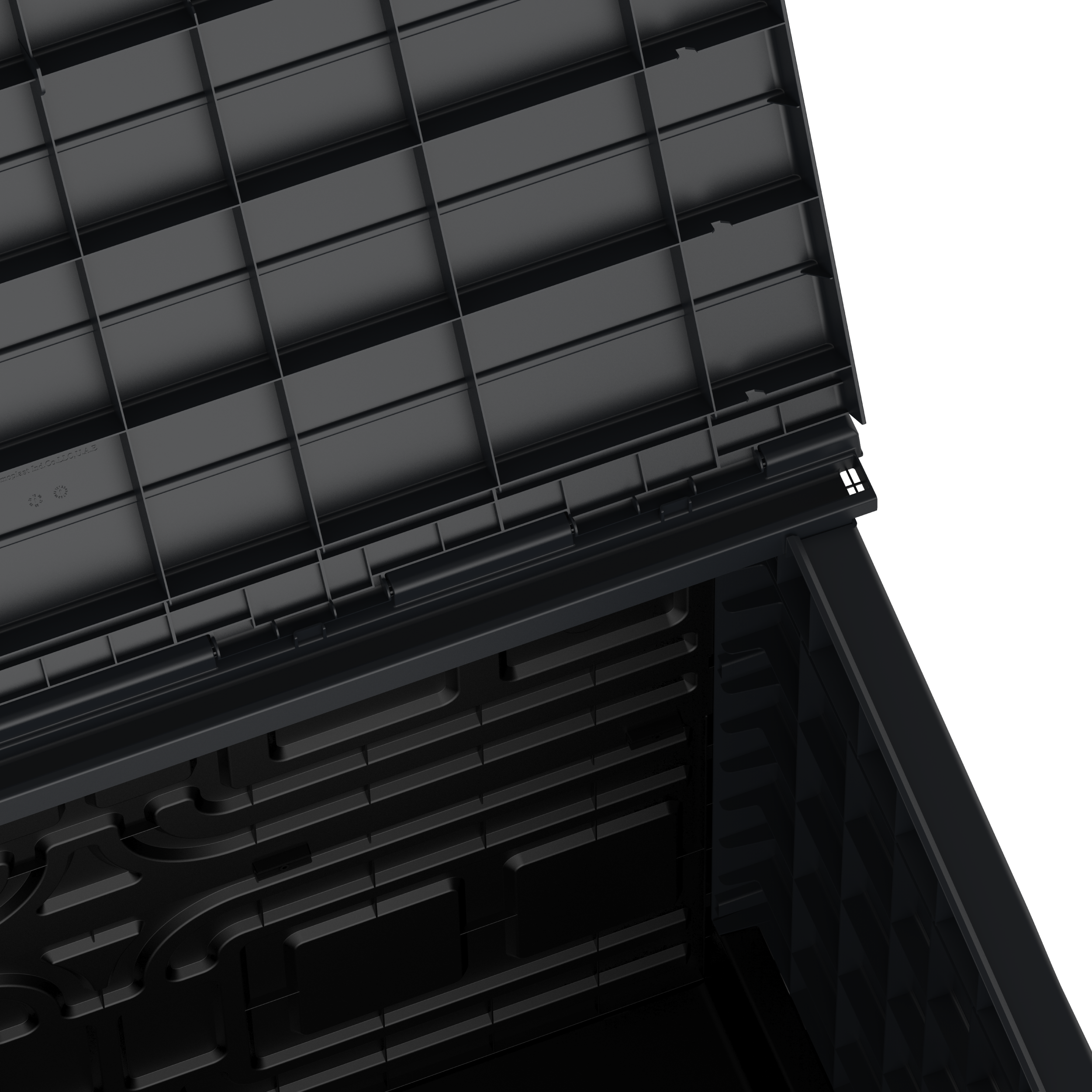 Barracão de armazenamento de jardim de plástico Duramax StoreAway 850L, compartimento para lata de lixo, cinza escuro