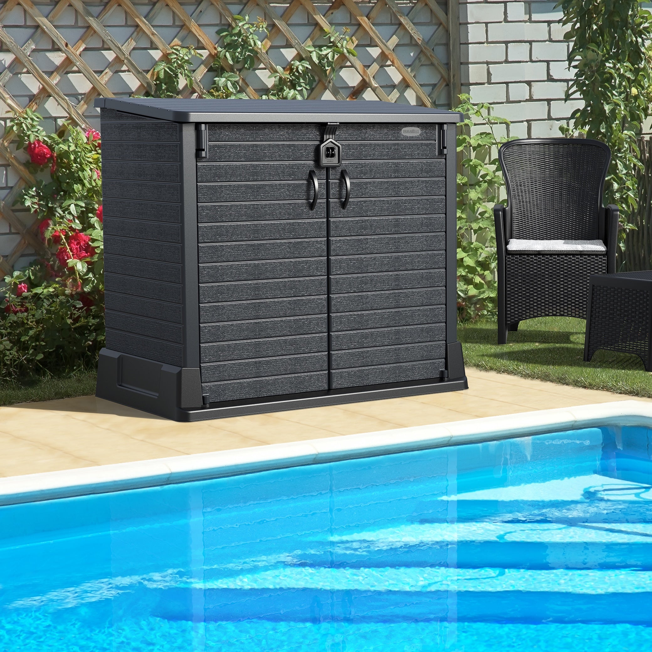 Duramax StoreAway 850L Plastic Storage Shed, Dark Grey