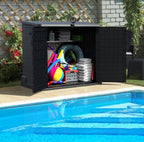 Barracão de armazenamento de jardim de plástico Duramax StoreAway 850L, compartimento para lata de lixo, cinza escuro