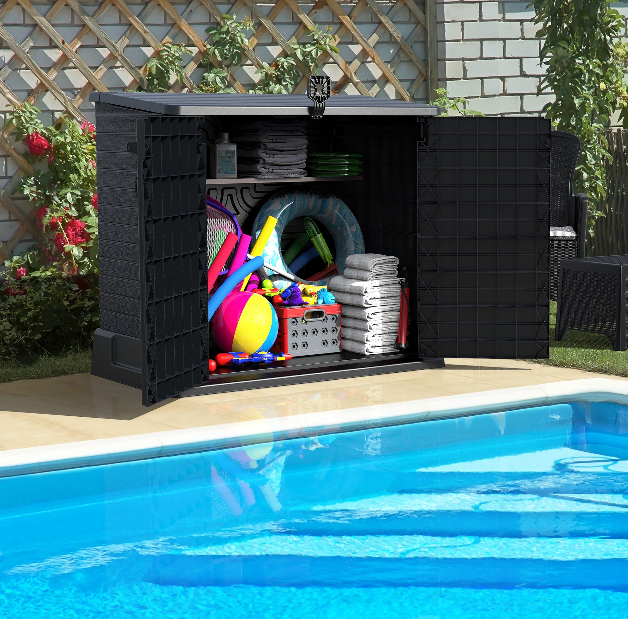 Duramax StoreAway 850L Plastic Storage Shed, Dark Grey