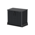 Barracão de armazenamento de jardim de plástico Duramax StoreAway 850L, compartimento para lata de lixo, cinza escuro