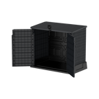 Barracão de armazenamento de jardim de plástico Duramax StoreAway 850L, compartimento para lata de lixo, cinza escuro