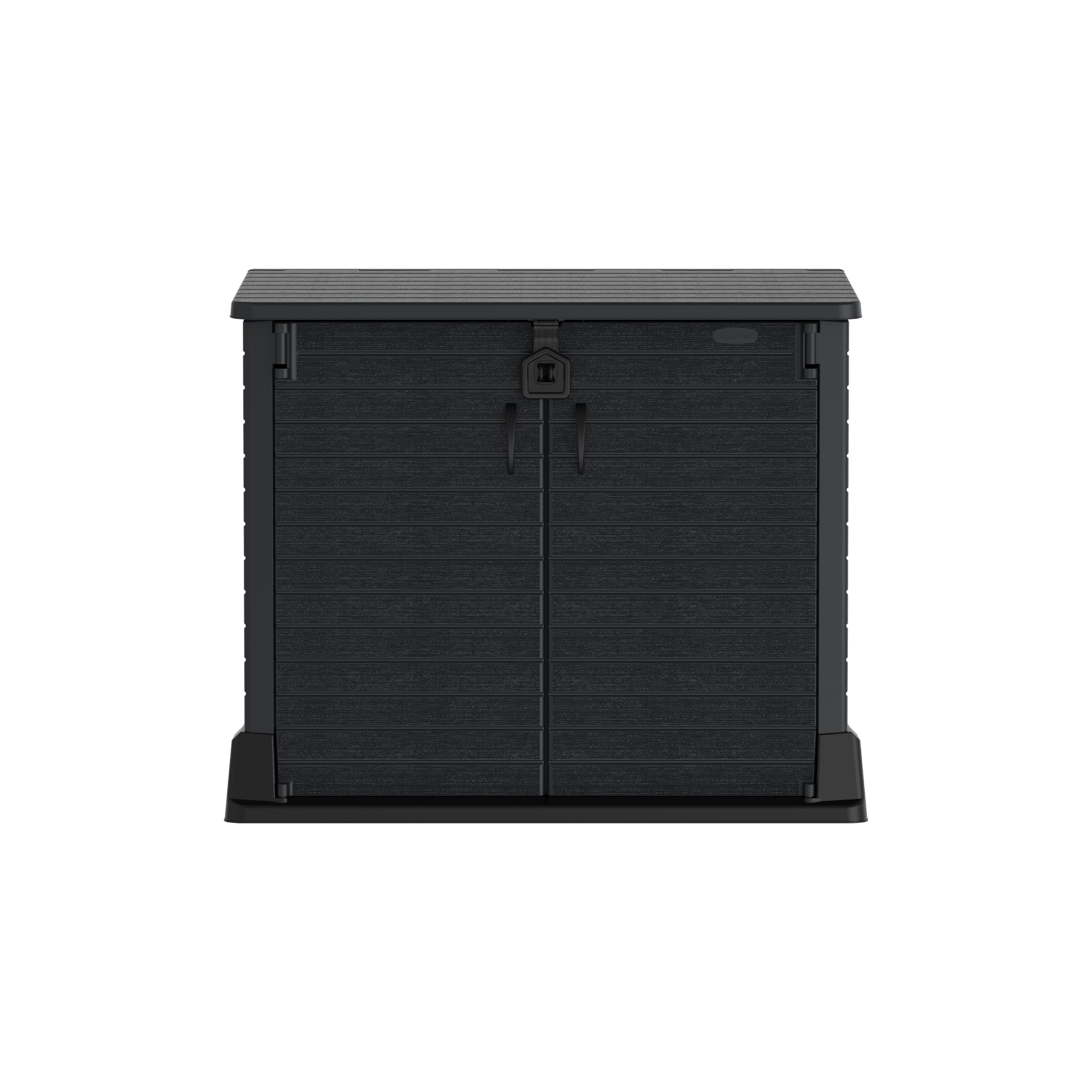 Barracão de armazenamento de jardim de plástico Duramax StoreAway 850L, compartimento para lata de lixo, cinza escuro