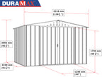 Duramax TOP 3.12 x 2.34 m Metal Shed - Anthracite
