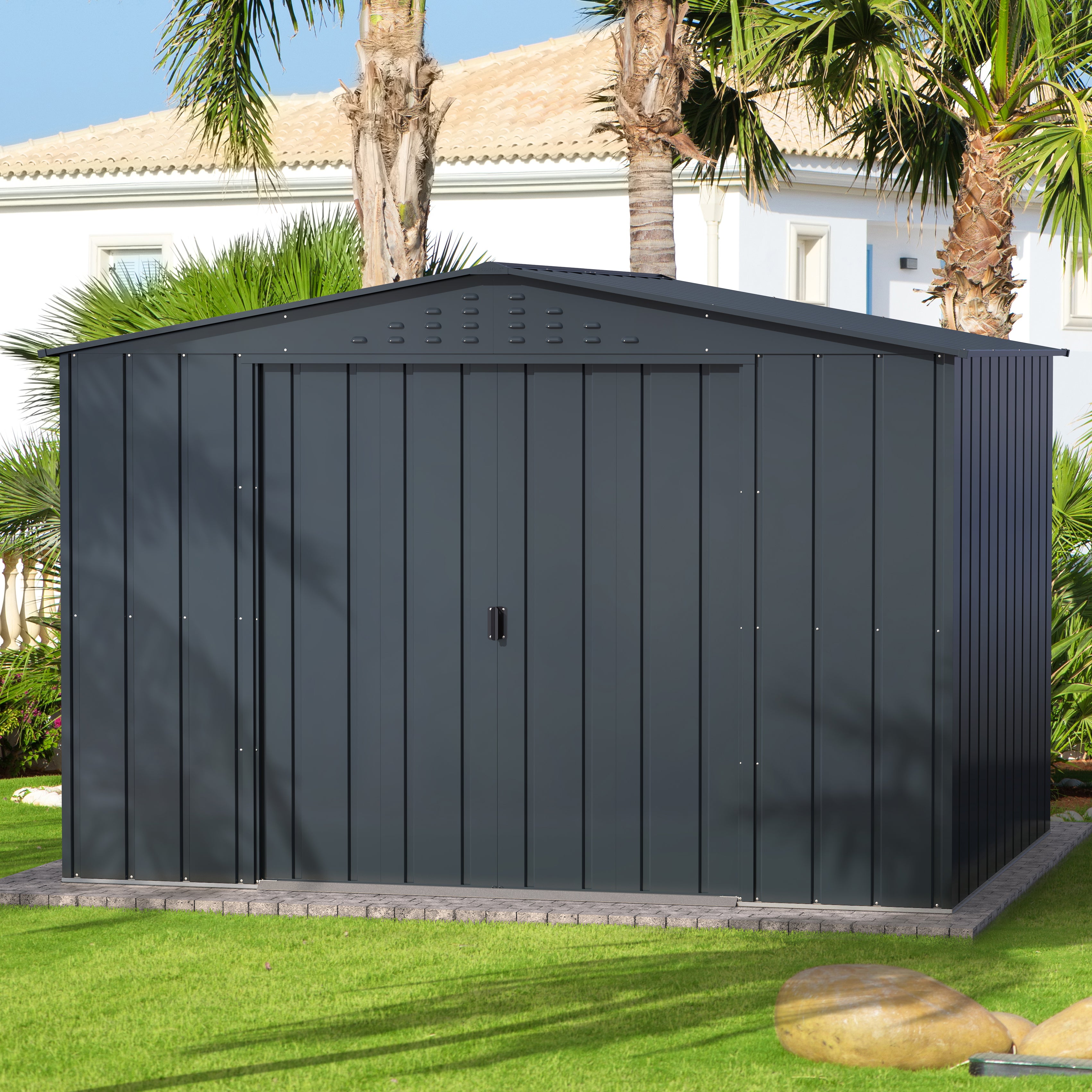 Duramax TOP 3.12 x 2.34 m Metal Shed - Anthracite