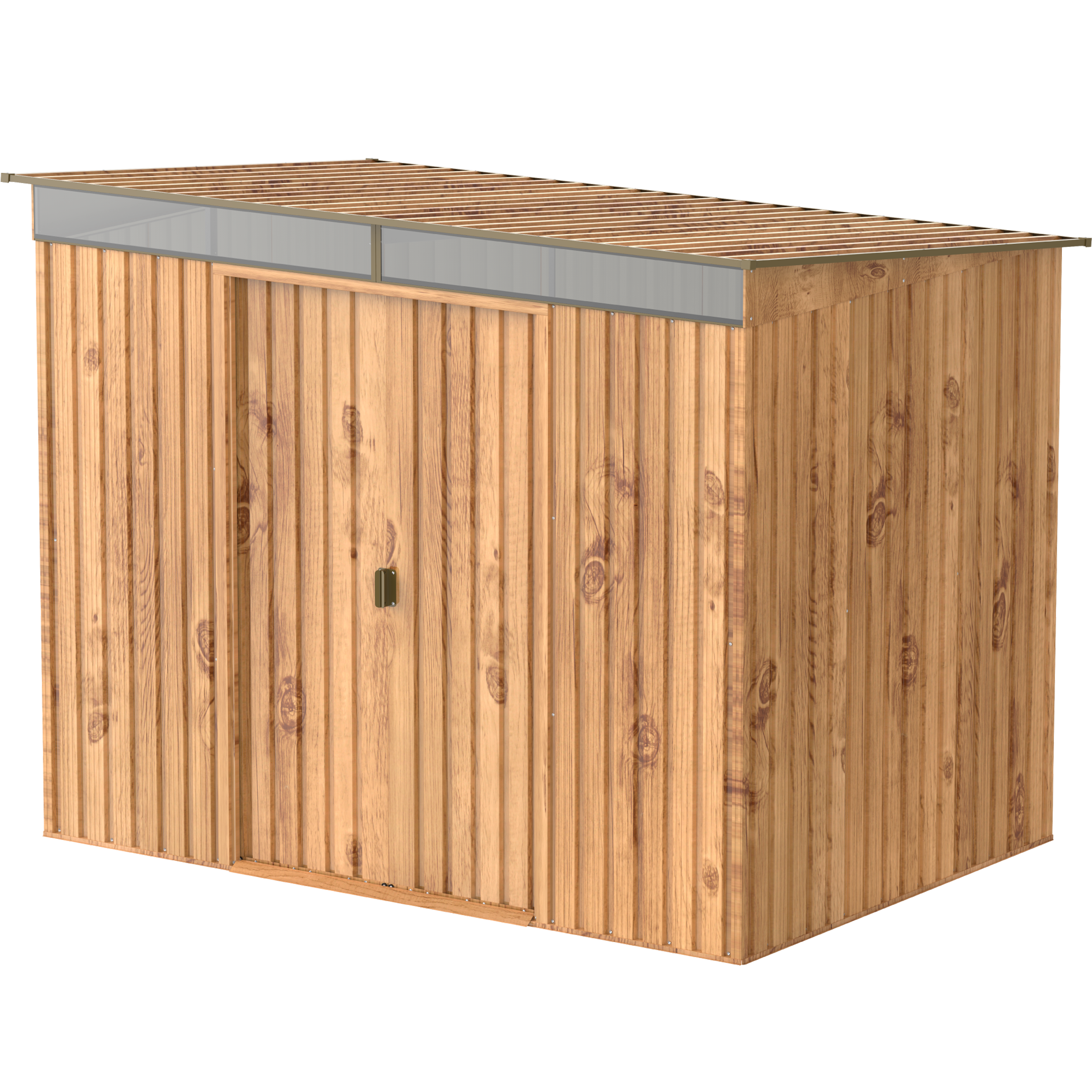 Duramax TOP Pent Roof Skylight 2.52 x 1.74 m Metal Shed - Woodgrain