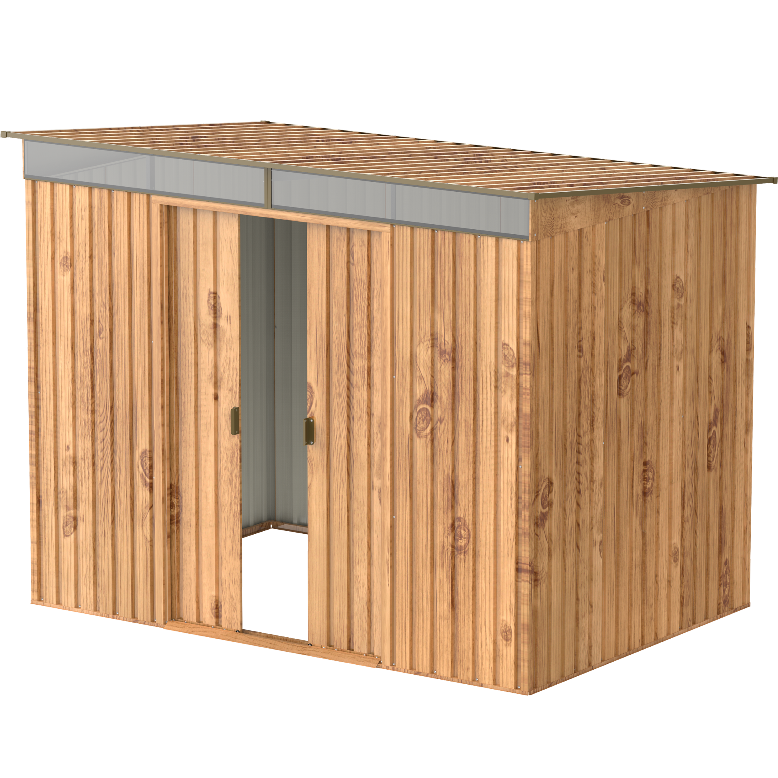 Duramax TOP Pent ovenlysvindue 2,52 x 1,74 m Metalskur - Woodgrain