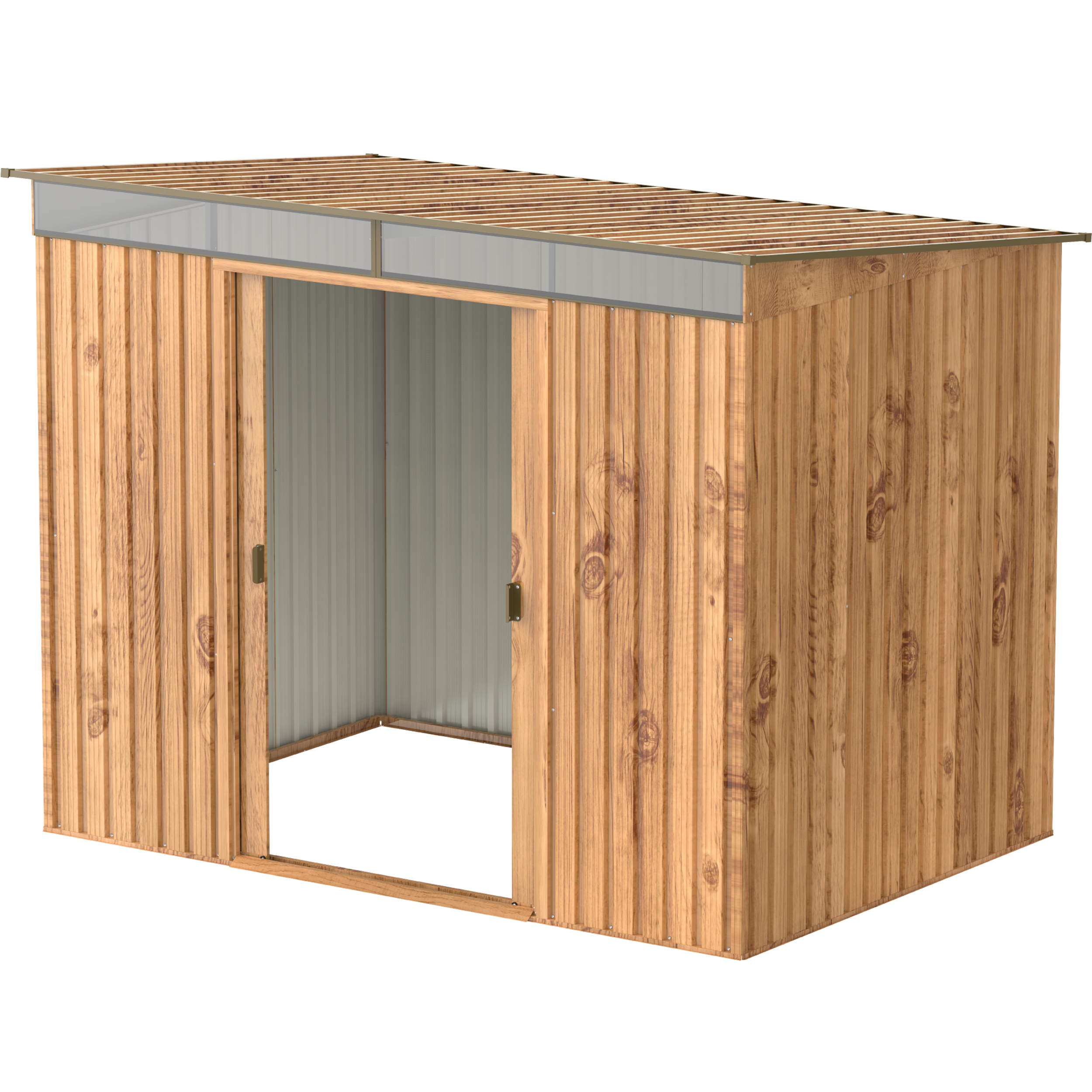 Duramax TOP Pent ovenlysvindue 2,52 x 1,74 m Metalskur - Woodgrain