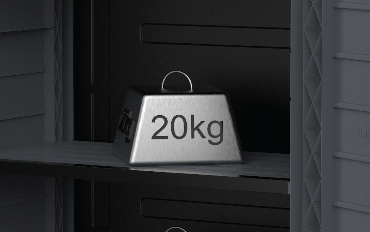 Armário de armazenamento alto Duramax Cedargrain com 4x prateleiras ajustáveis - Cinza