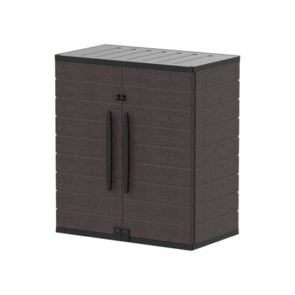 Duramax Cedargrain Short Storage Cabinet with 2x Adjustable Shelves - Brown