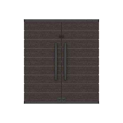 Duramax cedargrain short storage cabinet with 2x adjustable shelves-brown