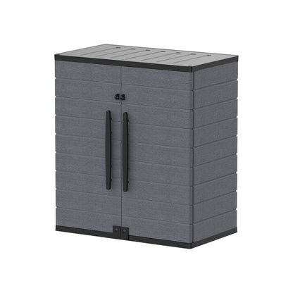 Duramax Cedargrain-Armario de almacenamiento corto con 2 estantes ajustables, color gris