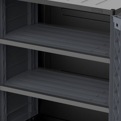 Armário de armazenamento curto Duramax Cedargrain com 2x prateleiras ajustáveis - cinza