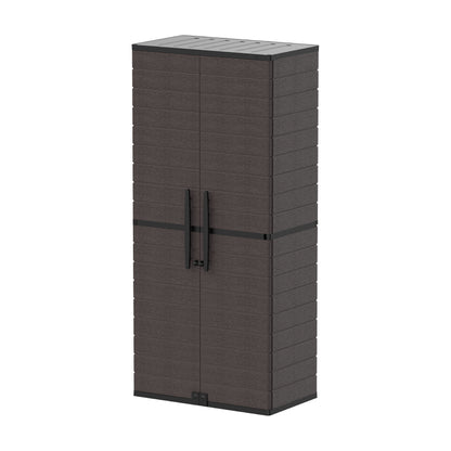 Duramax cedargrain tall storage cabinet with 4x adjustable shelves-brown
