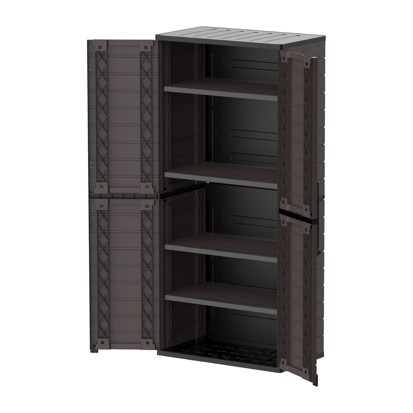 Gabinete de almacenamiento alto Duramax Cedargrain con estantes ajustables 4x-Marrón