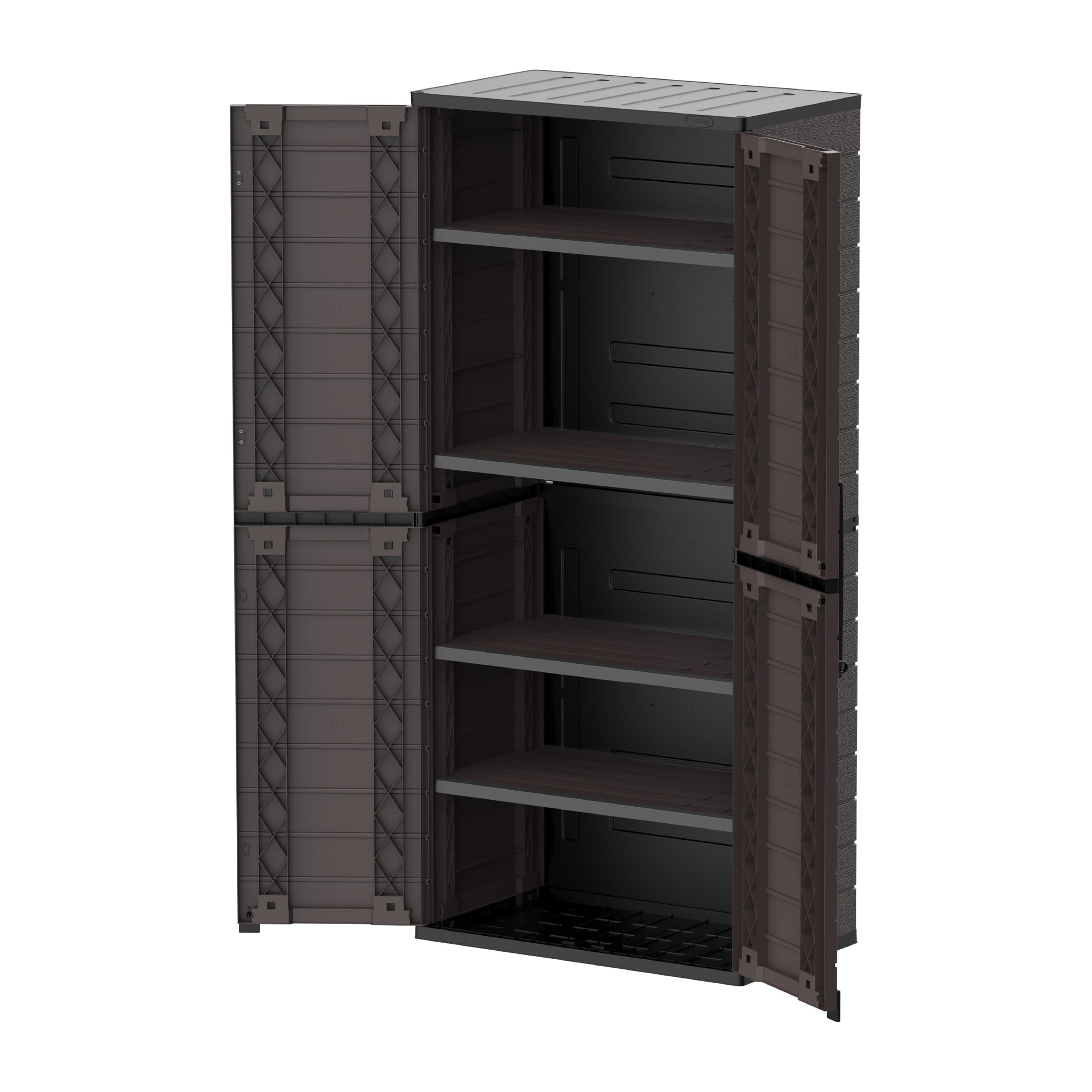 Duramax Cedargrain Tall Storage Cabinet with 4x Adjustable Shelves - B ...